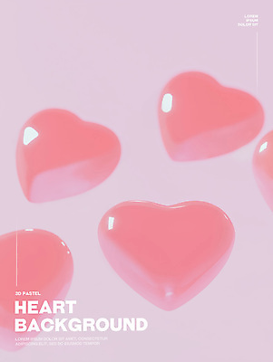 PSD 편집이미지 분홍색 백그라운드 사랑 사람없음 빛 3D 하트 광택 이미지편집 편집3D 모양 감정 컬러 디지털합성 파일형식