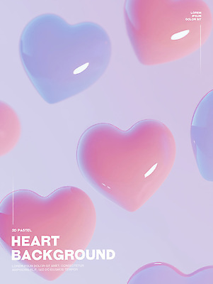 PSD 편집이미지 분홍색 백그라운드 사랑 사람없음 빛 3D 하트 광택 이미지편집 편집3D 모양 감정 컬러 디지털합성 파일형식