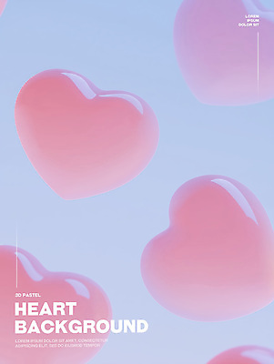 PSD 편집이미지 분홍색 백그라운드 사랑 사람없음 빛 3D 하트 광택 이미지편집 편집3D 모양 감정 컬러 디지털합성 파일형식