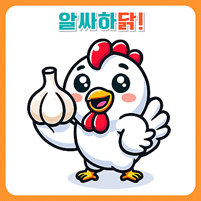 허리손 일러스트 마늘 서기 들기 사람없음 흰색 닭 닭캐릭터 일러캐릭터 AI파일 캐릭터 컬러 동물캐릭터 포즈 채소 모션 조류 파일형식 벡터