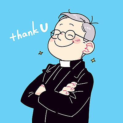 남자 중년 일러스트 한명 상반신 파란색 반짝임 팔짱 천주교 감사 신부복 신부님 중년남자한명만 안경낌 일러캐릭터 AI파일 캐릭터 1 감정 종교 안경 컬러 모션 사람 성인 남자한명만 중년남자만 파일형식 벡터