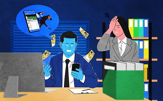 PSD 여자 남자 일러스트 성인 두명 스마트폰 컴퓨터 손들기 부채 도박 진열장 경마 떨림 불법 서류판 이슈 파일함 성인만 도박중독 국내일러스트 모션 사람 전자제품 핸드폰 스마트기기 사무용품 범죄 중독 파일형식