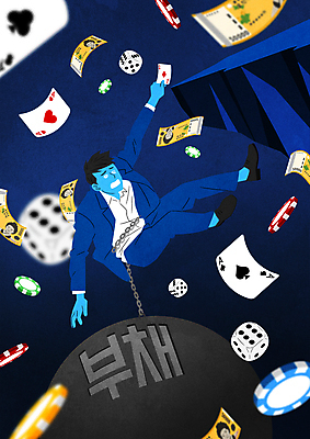 전신 PSD 남자 지폐 일러스트 한명 성인 트럼프 부채 포커칩 도박 떨어짐 쇠사슬 주사위 빚 불법 이슈 추 침몰 성인남자한명만 도박중독 국내일러스트 1 컨셉 돈 사람 경제 놀이용품 범죄 포커 중독 남자한명만 성인남자만 파일형식