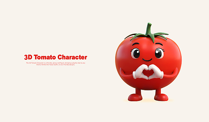 PSD 편집이미지 장갑 토마토 3D캐릭터 서기 미소 사람없음 빨간색 3D 귀여움 과일캐릭터 손하트 편집3D 캐릭터 잡화 컬러 컨셉 채소 모션 표정 손짓 디지털합성 파일형식