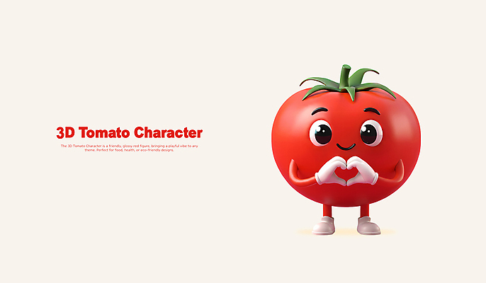 PSD 편집이미지 장갑 신발 토마토 3D캐릭터 미소 사람없음 빨간색 3D 귀여움 과일캐릭터 손하트 편집3D 캐릭터 잡화 컬러 컨셉 채소 표정 손짓 디지털합성 파일형식