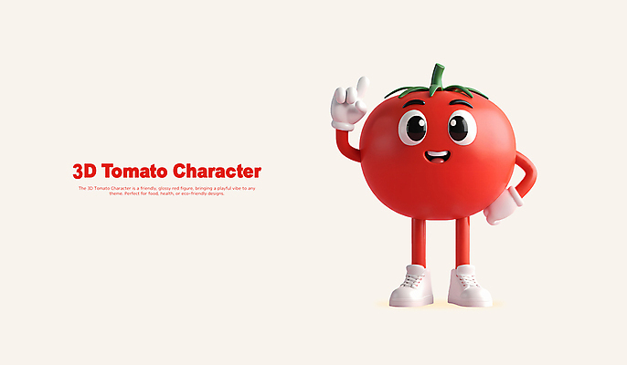 PSD 편집이미지 허리손 장갑 신발 토마토 3D캐릭터 말하기 사람없음 빨간색 3D 귀여움 가리킴 과일캐릭터 편집3D 캐릭터 잡화 컬러 포즈 컨셉 채소 모션 손짓 디지털합성 파일형식