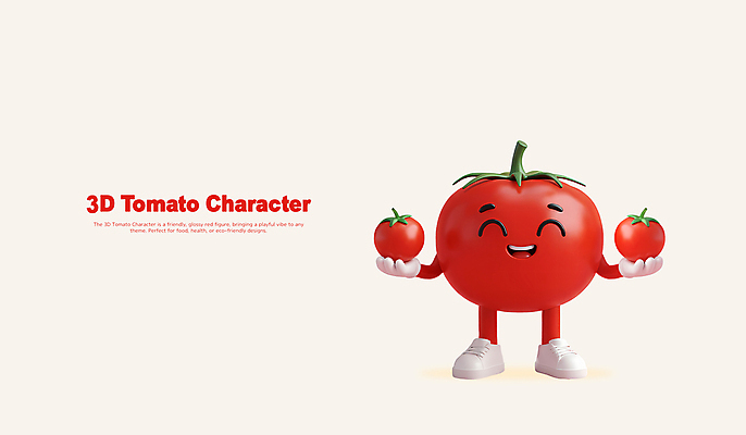 PSD 편집이미지 장갑 신발 토마토 방울토마토 3D캐릭터 미소 들기 사람없음 빨간색 3D 귀여움 과일캐릭터 편집3D 캐릭터 잡화 컬러 컨셉 채소 모션 표정 디지털합성 파일형식