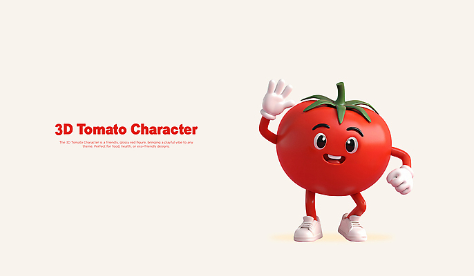PSD 편집이미지 장갑 신발 토마토 3D캐릭터 미소 사람없음 빨간색 3D 손들기 걷기 귀여움 주먹 인사 과일캐릭터 편집3D 캐릭터 잡화 컬러 컨셉 채소 모션 표정 예절 디지털합성 파일형식