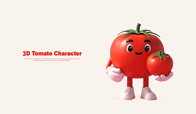 PSD 편집이미지 장갑 신발 토마토 방울토마토 3D캐릭터 서기 미소 들기 사람없음 빨간색 3D 귀여움 과일캐릭터 편집3D 캐릭터 잡화 컬러 컨셉 채소 모션 표정 디지털합성 파일형식