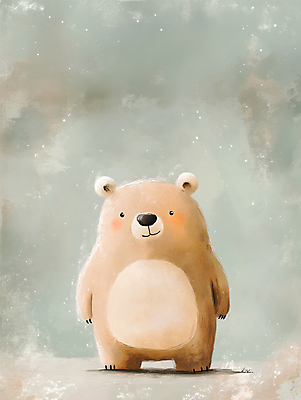 JPG 한마리 일러스트 곰 서기 미소 사람없음 귀여움 국내일러스트 AI일러스트 AI콘텐츠 동물 1 컨셉 포유류 모션 표정 파일형식