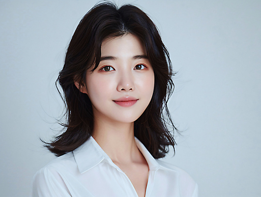 JPG 편집이미지 여자 셔츠 한명 미소 성인 인터뷰 프로필 의료성형뷰티 성인여자한명만 편집실사 AI인물포토 AI콘텐츠 1 상의 표정 사람 CG 여자한명만 성인여자만 파일형식 AI포토