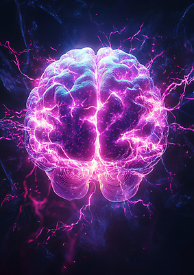 JPG 편집이미지 추상 미래 사람없음 빛 3D 보라색 뇌 네온 이미지편집 편집3D AI컴퓨터그래픽 AI콘텐츠 컬러 컨셉 무늬 디지털합성 파일형식