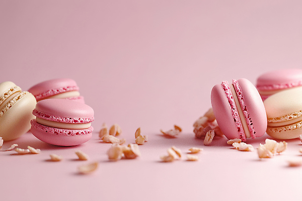 JPG 편집이미지 분홍색 사람없음 견과류 마카롱 카피스페이스 편집실사 AI포토 AI콘텐츠 컬러 디저트 공백 CG 파일형식