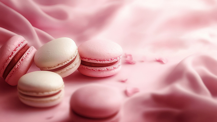 JPG 편집이미지 분홍색 사람없음 빛 천 마카롱 편집실사 AI포토 AI콘텐츠 컬러 디저트 직물 CG 파일형식