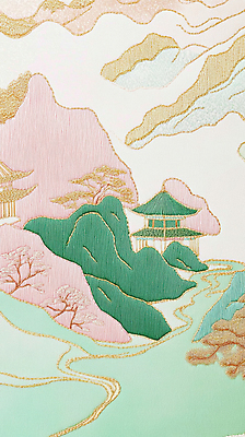 JPG 나무 구름 편집이미지 전통 예술 고건축 자연 산 풍경 사람없음 공예 자수 편집실사 AI포토 AI콘텐츠 자연요소 식물 건축물 취미 CG 생태계 파일형식