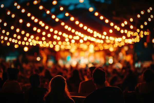 JPG 편집이미지 여자 남자 그림자 여러명 성인 축제 공연 화려 군중 야간 서커스 즐거움 보케 알전구 성인만 편집실사 AI인물포토 AI콘텐츠 자연요소 감정 다수 컨셉 전구 사람 이벤트 CG 파일형식 AI포토