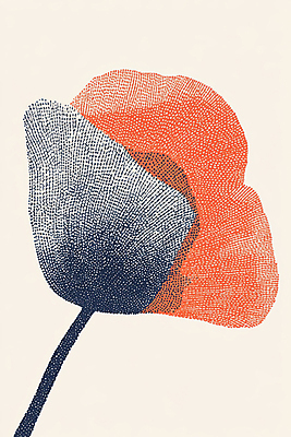 JPG 꽃 예술 일러스트 사람없음 빨간색 점묘화 국내일러스트 AI일러스트 AI콘텐츠 식물 컬러 미술 파일형식