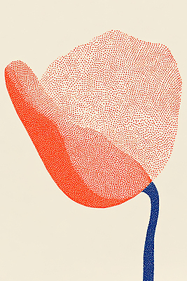 JPG 꽃 예술 일러스트 사람없음 빨간색 점묘화 국내일러스트 AI일러스트 AI콘텐츠 식물 컬러 미술 파일형식