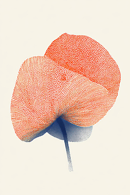 JPG 꽃 예술 일러스트 사람없음 빨간색 점묘화 국내일러스트 AI일러스트 AI콘텐츠 식물 컬러 미술 파일형식