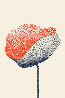 JPG 꽃 예술 일러스트 사람없음 빨간색 점묘화 국내일러스트 AI일러스트 AI콘텐츠 식물 컬러 미술 파일형식