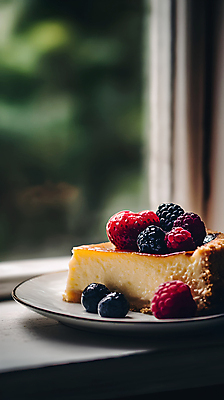 JPG 편집이미지 접시 디저트 사람없음 빛 블루베리 산딸기 이미지 치즈케이크 편집실사 AI포토 AI콘텐츠 식기 음식 과일 케이크 CG 파일형식