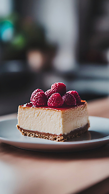 JPG 편집이미지 접시 디저트 사람없음 빛 산딸기 이미지 치즈케이크 편집실사 AI포토 AI콘텐츠 식기 음식 과일 케이크 CG 파일형식