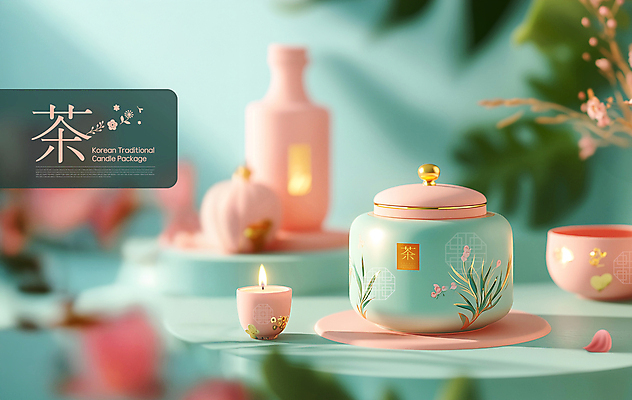 PSD 편집이미지 전통 꽃 분홍색 잎 초 선물 사람없음 빛 패키지 이미지편집 식물 컬러 파일형식