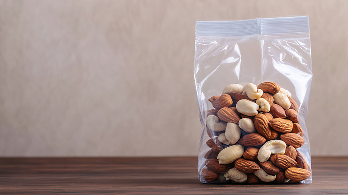 JPG 편집이미지 포장 사람없음 땅콩 아몬드 캐슈넛 지퍼백 편집실사 AI포토 AI콘텐츠 견과류 CG 패키지 파일형식