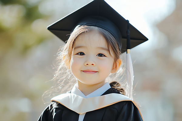 JPG 편집이미지 여자 어린이 학사모 졸업식 한명 미소 소녀 유치원 졸업가운 의료성형뷰티 소녀한명만 편집실사 AI인물포토 AI콘텐츠 모자_잡화 1 교육 졸업 표정 사람 가운 CG 여자한명만 소녀만 파일형식 AI포토