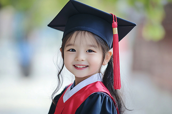 JPG 편집이미지 여자 어린이 학사모 졸업식 한명 미소 소녀 유치원 졸업가운 의료성형뷰티 소녀한명만 편집실사 AI인물포토 AI콘텐츠 모자_잡화 1 교육 졸업 표정 사람 가운 CG 여자한명만 소녀만 파일형식 AI포토