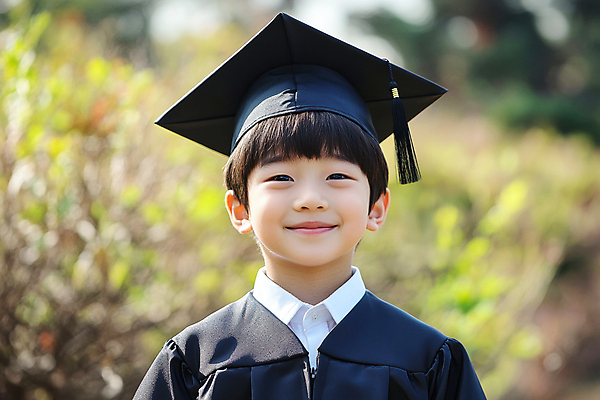 JPG 식물 편집이미지 남자 어린이 학사모 졸업식 한명 미소 소년 유치원 졸업가운 의료성형뷰티 소년한명만 편집실사 AI인물포토 AI콘텐츠 모자_잡화 1 교육 졸업 표정 사람 가운 CG 남자한명만 소년만 파일형식 AI포토