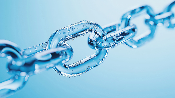 JPG 편집이미지 사람없음 파란색 물방울 쇠사슬 연결고리 편집실사 AI포토 AI콘텐츠 컬러 CG 파일형식