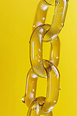 JPG 편집이미지 사람없음 노란색 물방울 쇠사슬 연결고리 편집실사 AI포토 AI콘텐츠 컬러 CG 파일형식