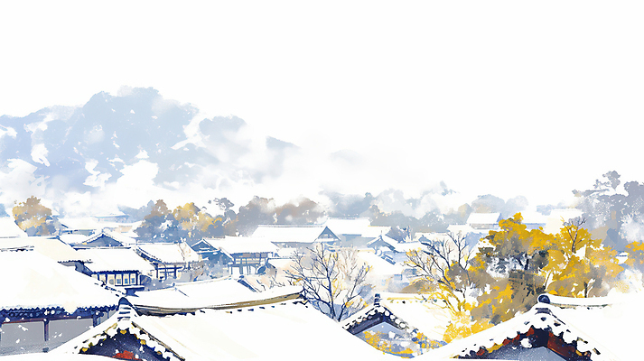 JPG 나무 겨울 일러스트 산 한옥 사람없음 마을 쌓인눈 눈내림 눈덮임 국내일러스트 AI일러스트 AI콘텐츠 식물 한국전통 계절 컨셉 고건축 눈_날씨 파일형식