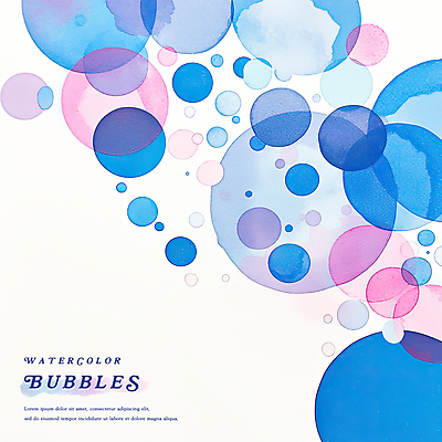 PSD 백그라운드 일러스트 수채화 사람없음 파란색 물방울 번짐 버블 국내일러스트 컬러 파일형식 효과
