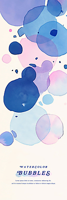 PSD 백그라운드 일러스트 수채화 사람없음 파란색 물방울 번짐 버블 국내일러스트 컬러 파일형식 효과