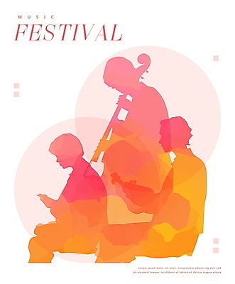 PSD 남자 포스터 악기 분홍색 연주 일러스트 협력 들기 성인 세명 콘서트 음악가 무대 협연 성인남자만 국내일러스트 직업 음악 컬러 모션 사람 공연 남자만 성인만 파일형식