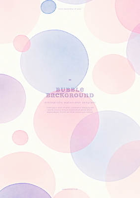 PSD 분홍색 백그라운드 일러스트 추상 수채화 사람없음 심플 번짐 버블 국내일러스트 컬러 무늬 파일형식 효과