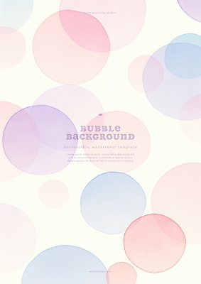 PSD 분홍색 백그라운드 일러스트 추상 수채화 사람없음 심플 번짐 버블 국내일러스트 컬러 무늬 파일형식 효과
