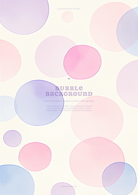 PSD 분홍색 백그라운드 일러스트 추상 수채화 사람없음 심플 번짐 버블 국내일러스트 컬러 무늬 파일형식 효과