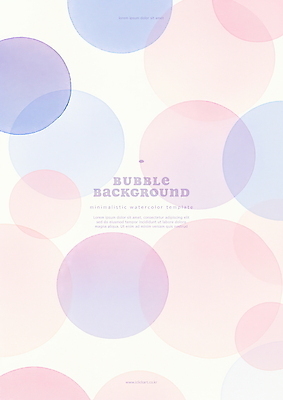 PSD 분홍색 백그라운드 일러스트 추상 수채화 사람없음 심플 번짐 버블 국내일러스트 컬러 무늬 파일형식 효과