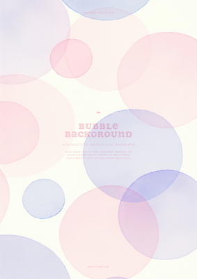 PSD 분홍색 백그라운드 일러스트 추상 수채화 사람없음 심플 번짐 버블 국내일러스트 컬러 무늬 파일형식 효과