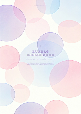 PSD 분홍색 백그라운드 일러스트 추상 수채화 사람없음 심플 번짐 버블 국내일러스트 컬러 무늬 파일형식 효과
