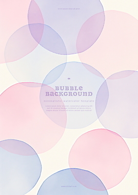 PSD 분홍색 백그라운드 일러스트 추상 수채화 사람없음 심플 번짐 버블 국내일러스트 컬러 무늬 파일형식 효과