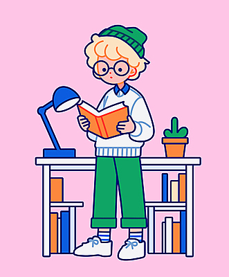 전신 교육 남자 화분 어린이 분홍색 일러스트 조명 한명 들기 소년 책 독서 교양 집중 책상 비니 책더미 소년한명만 안경낌 국내일러스트 AI파일 모자_잡화 1 안경 컬러 가구 컨셉 모션 사람 무더기 남자한명만 소년만 파일형식 벡터