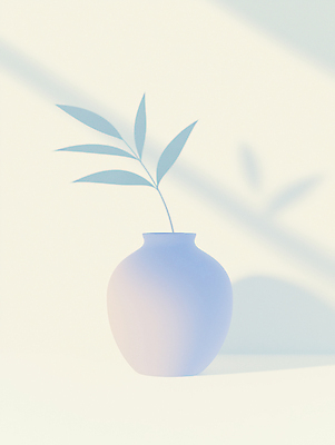 JPG 전통 예술 잎 일러스트 조명 그림자 사람없음 빛 도자기 도자기공예 파스텔톤 국내일러스트 AI일러스트 AI콘텐츠 식물 컬러 공예 파일형식