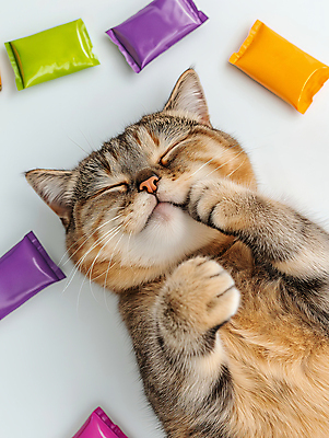 JPG 편집이미지 한마리 사람없음 눕기 귀여움 눈감음 파우치 목업 반려묘 편집실사 AI포토 AI콘텐츠 1 컨셉 가방 모션 반려동물 고양이 CG 파일형식