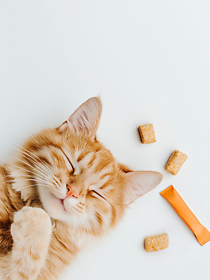 JPG 편집이미지 한마리 음식 사람없음 귀여움 잠 파우치 목업 반려묘 애묘간식 편집실사 AI포토 AI콘텐츠 1 컨셉 가방 반려동물 고양이 CG 파일형식