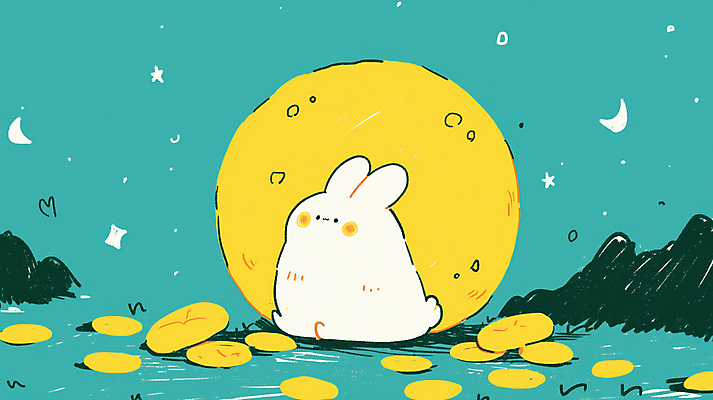 JPG 한마리 별 일러스트 밤하늘 사람없음 평화 귀여움 동전 꿈 달 토끼 행운 포근함 청록색 감성 국내일러스트 AI일러스트 AI콘텐츠 자연요소 1 컬러 컨셉 돈 포유류 하늘 반려동물 감각 야간 파일형식