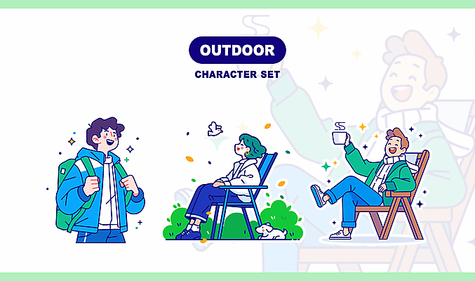 식물 여자 남자 가방 일러스트 조류 휴식 아웃도어 미소 들기 앉기 성인 세명 세트 목도리 머그컵 다리꼬기 잡기 강아지 수증기 청록색 성인만 일러캐릭터 AI파일 동물 캐릭터 잡화 컬러 컨셉 모션 표정 사람 컵 반려동물 개 파일형식 벡터